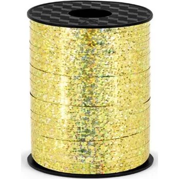 Balónek VÁZACÍ STUHA NA BALÓNKY ZLATÁ HOLOGRAFICKÁ 200M