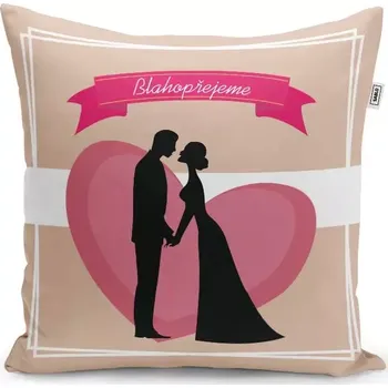 Polštář Sablio Polštář Blahopřejeme: 40x40 cm