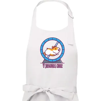 Kuchyňská zástěra Křeček v jednom kole - Pánská zástěra na vaření - Univerzální velikost ( Bílá )