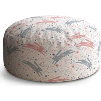 Taburet Sablio Taburet Circle Folklórní zajíčci: 38x48 cm