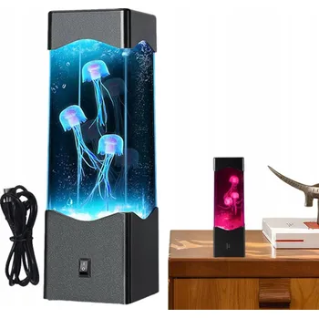 Lampička LAMPA S MEDÚZAMI AKVÁRIUM NOČNÍ LAMPA PRO DĚTI STOLNÍ LAMPA USB