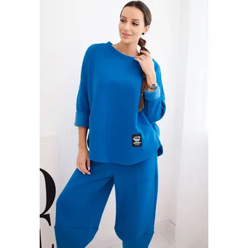 Kesi Dámská tepláková souprava z silnějšího materiálu se širokými nohavicemi Barva: Fialová, Velikost: UNI