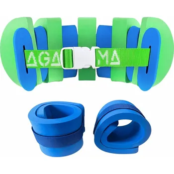 Plovací pás SET plavecký pás Agama SWIM (zelená/modrá) + rukávky Agama EVA - 7 dílů/do 14 kg