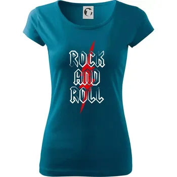 Dámské tričko Rock and Roll blesk - Dámské triko Pure - 2XL ( Petrolejová )