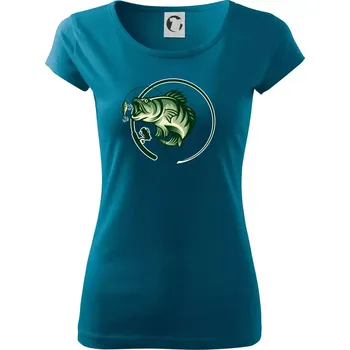 Dámské oblečení Ryba s prutem - Dámské triko Pure - M ( Petrolejová )