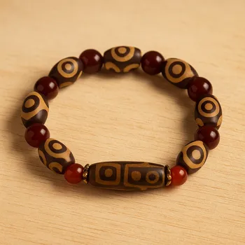 Náramek Náramek achát valounky s velkým kamenem 3