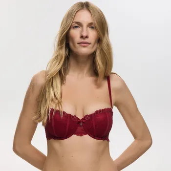 Podprsenka Reserved - Balkónová podprsenka s krajkou - červená - 218EZ-33X - 218EZ-33X-75B