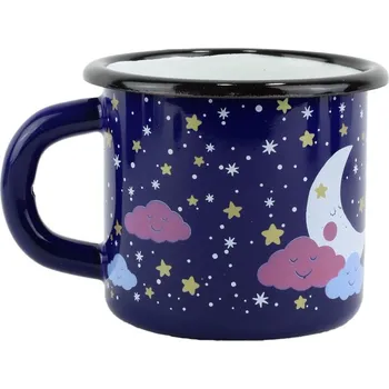 BELIS Smaltovaný hrnek ø 7 cm - 0.25 l tmavě modrý "mráček" - ČESKÝ PLECHÁČEK