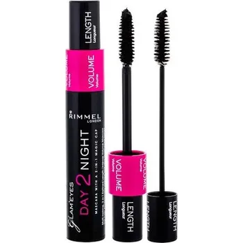 Přípravek na oči Rimmel Day 2 Night Mascara - Dvojitá řasenka pro prodloužení a objem řas 9 ml - 001 Black