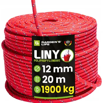 Lany Polypropylenové lano 12mm - 20m, 1900 kg SILNÉ lanko šňůra PREMIUM jachtařské