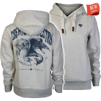 Dámská mikina Dámská mikina Yakuza Premium Selection 3936 šedá s kapucí Velikost: L