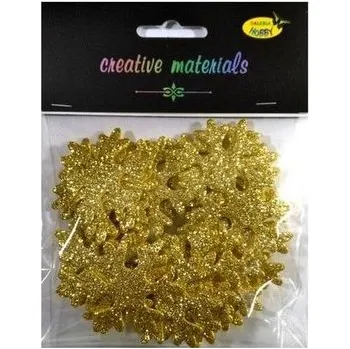 Set školních potřeb Śnieżynki z pianki brokatowej złote ok 30szt