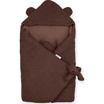 Dětské zboží ALBERO MIO Dětská zavinovačka do autosedačky COTTON MUSLIN & BOUCLE - hnědá