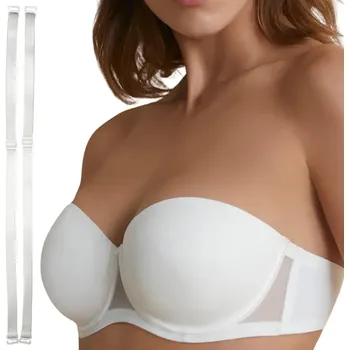 Podprsenka Samodržící podprsenka hladká odepínací ramínka bardotka 75C Esmeralda bílá