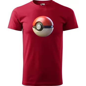Pánská móda Sablio Tričko s potiskem Poke Ball - červené 4XL