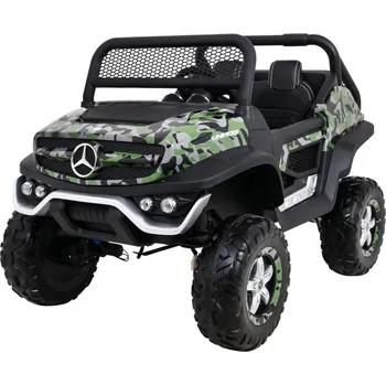 Dětské vozidlo Mercedes Benz Unimog pro děti barva Moro + 4x4 + dálkové ovládání + nosič zavazadel + startování zdarma + rádio MP3 + LED dioda