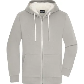 Pánská mikina James&amp;Nicholson Doubleface Pánská hřejivá mikina JN1320 Light Melange-Nature S