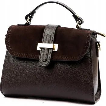 Kabelka Kožená semišová kabelka LUKA, tmavě hnědá