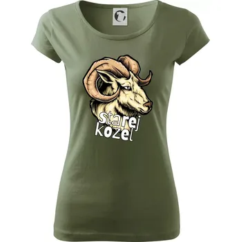 Dámské tričko Starej kozel - Dámské triko Pure - XS ( Khaki )