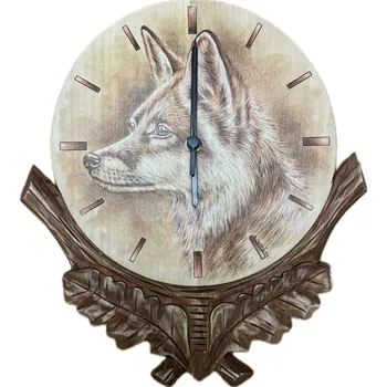 Hodiny E-myslivost Vyřezávané myslivecké hodiny - Liška