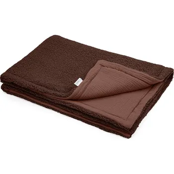 Dětské zboží ALBERO MIO Dětská deka COTTON MUSLIN & BOUCLE - hnědá