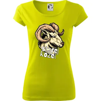 Dámské tričko Starej kozel - Dámské triko Pure - S ( Limetková )