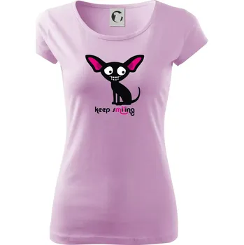 Dámské tričko Keep smiling Čivava (Hana-creative) - Dámské triko Pure - 3XL ( Orchid )