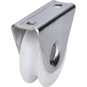 kolečko pro posuvnou bránu VK78/20-UN, nylon/nerez - kladka ø 78 mm pro bránu po kolejnici, montáž pod rám, profil U, nosnost 200 kg, nerez /AISI304