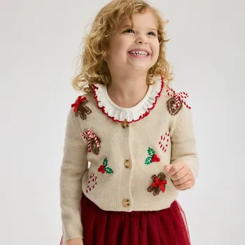 Dívčí mikina Reserved - Kardigan s vánočním motivem - tělová - 783FH-02X - 783FH-02X-80