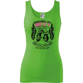 Dámské tričko Nesnáším být sexy - motorkářka (motorka) - Dámské tílko - S ( Apple Green )