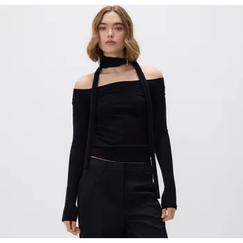 Dámský svetr Reserved - Svetr se šálem - černý - 229GP-99X - 229GP-99X-XL