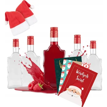 5x Skleněná Láhev FALA 500ml + etiketa + vánoční uzávěr Dárek