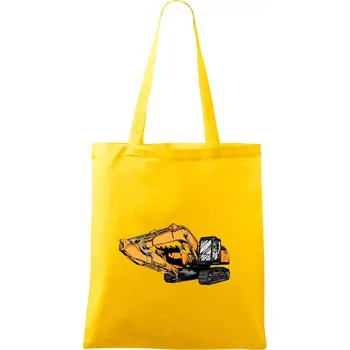 Žlutý bagr z boku - Taška bavlněná - 42 x 38 cm ( Žlutá )