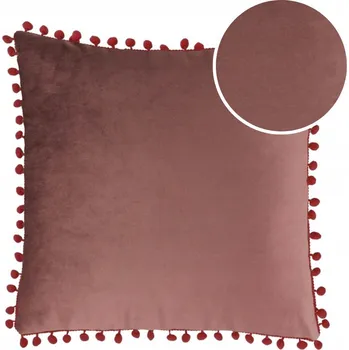 Povlečení POVLEČENÍ NA POLŠTÁŘ 40x40 VELEVET BORDO BOHO S BAMBULE DEKORATIVNÍ DO OBÝVACÍHO POKOJE
