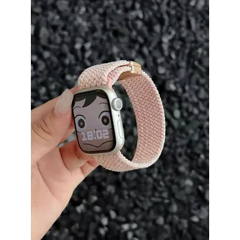 Řemínek na hodinky MAGNETICKÝ PLETENÝ ŘEMÍNEK RŮŽOVÝ PRO APPLE WATCH 42/44/45/46/49 MM