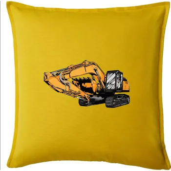 Polštář Žlutý bagr z boku - Polštář 50x50 - 50x50 - Pouze potah ( Žlutá )