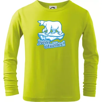Jsem otužilec - medvěd - Triko dětské Long Sleeve - 158 cm/12 let ( Limetková )