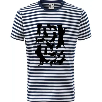 Border kolie siluety - Triko na vodu - L ( Prouhovaná )