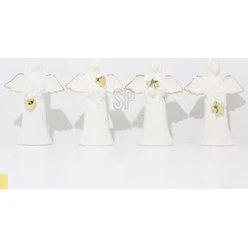 Vánoční dekorace Stojící figurka anděla 14 cm (mix 4 vzorů /cena za 1 ks)