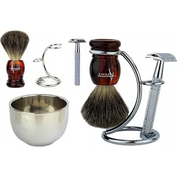 Břitva na holení HOLICÍ SADA: ŠTĚTKA NA HOLENÍ Z JEZEVCE, HOLICÍ STROJEK NA ŽILETKY, MÝDLO