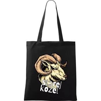 Nákupní taška Starej kozel - Taška bavlněná - 42 x 38 cm ( Černá )