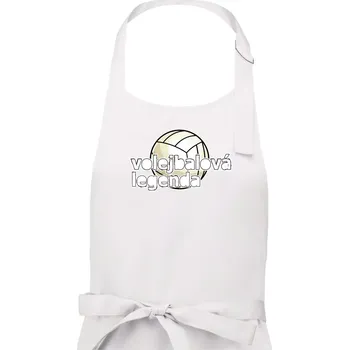 Kuchyňská zástěra Volejbalová legenda - bílé písmo - Dámská zástěra na vaření - Univerzální velikost ( Bílá )