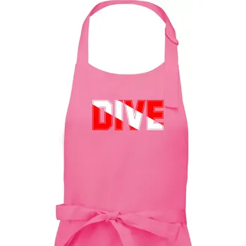 Kuchyňská zástěra Dive nápis vlajka - Pánská zástěra na vaření - Univerzální velikost ( Růžová )