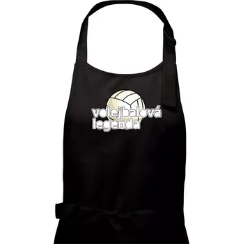 Kuchyňská zástěra Volejbalová legenda - bílé písmo - Pánská zástěra na vaření - Univerzální velikost ( Černá )