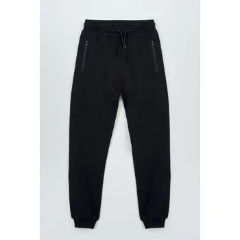 Reporter Young | Chlapecké černé tepláky s módními výřezy a gumou v pase - Barva ČERNÁ, Velikost 176 243-0117B-03-100-1