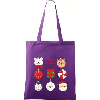 Vánoční koule - Taška bavlněná - 42 x 38 cm ( Fialová )