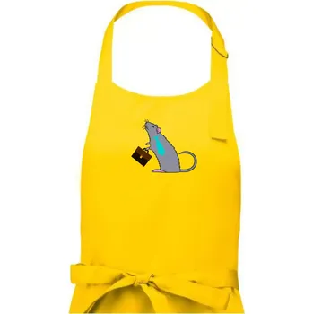 Kuchyňská zástěra Krysa kancelářská barevná (Moňas) - Pánská zástěra na vaření - Univerzální velikost ( Žlutá )