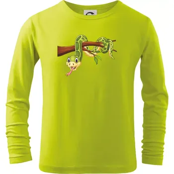 Dětská móda Had na větvi - Triko dětské Long Sleeve - 104-110cm / 3-4 roky ( Limetková )