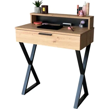 Toaletní stolek TOALETNÍ STOLEK LENA PLUS DUB ARTISAN KOV ČERNÝ X 75 CM