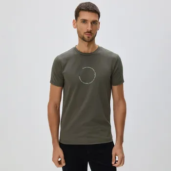 Pánské tričko Reserved - Tričko SLIM s potiskem - zelená - 240FP-87X - 240FP-87X-XXL